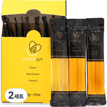 허니럽 아카시아 + 밤꿀 + 야생화 꿀스틱 10p 세트, 100g, 2세트