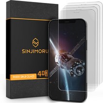 신지모루 강화유리 휴대폰 액정보호필름 2.5D, 4개입