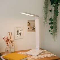 클래파 고급 LED 데스크 스탠드 BFB-LS008W, 화이트