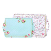 로얄알버트 뉴황실장미 MELAMINE 쟁반 2종 세트, 혼합색상, 1세트
