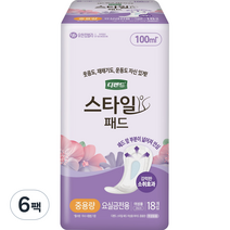 디펜드 여성용 NEW 스타일 요실금 패드 와이드 중용량, 18매입, 6팩