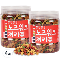 킵펫 말랑말랑 노즈워크 져키 강아지 간식 1kg, 혼합맛, 4개