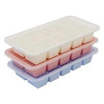 더담다 사각 아이스트레이 10구 3p, 화이트, 핑크, 블루