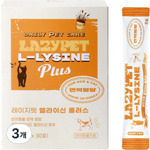 레이지펫 고양이 엘라이신 플러스 아미노산 60g, 3개, 면역력 강화