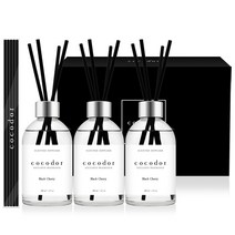 코코도르 퍼퓸 디퓨저 200ml x 3개 + 리드스틱 20개입 세트, 블랙체리