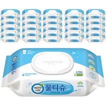 깨끗한나라 페퍼민트 블루 물티슈 캡형, 70매, 50개