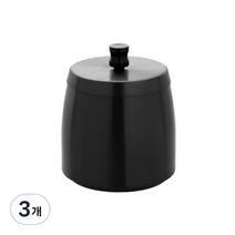 올나인 심플한 스테인레스 재떨이 원뿔형 커버 포함 M, 블랙, 3개