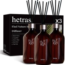 헤트라스 프리미엄 대용량 디퓨저 선물세트, 화이트셔츠향, 500ml, 3개