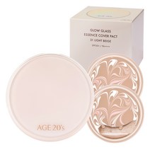 에이지투웨니스 글로우 글래스 에센스 커버 팩트 케이스1p+리필2p, 21호 LIGHT BEIGE, 1세트