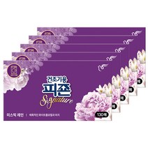 피죤 건조기용 시트 섬유유연제 미스틱레인, 5개, 130매
