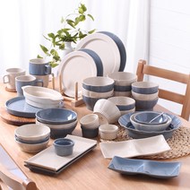 로얄베일 샤롯데 모던컬러 6인 풀홈식기세트 37p + 2절접시 2p, 혼합 색상, 39p, 1세트