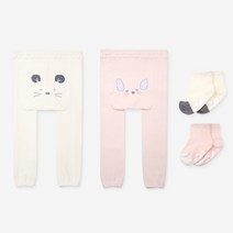 하이베이비클럽 발그레 무발 타이즈 2종 + 양말 2족세트