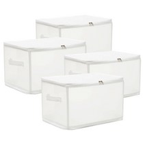 디오셀 접이식 깔끔정리 수납박스 30L, 화이트, 4개
