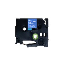 브라더 호환 라벨 테이프 24mm TZ-555, 파랑바탕 + 흰색글자
