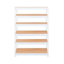 스피드랙 V2 선반 6단 1000 x 300 x 1500 mm, 화이트(프레임) + 우드 화이트(선반)