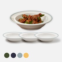쓰임 레트로 라인 찬기 중, 빈티지블루, 4개