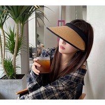 로얄그린 여성 햇빛가리개 라탄 썬캡