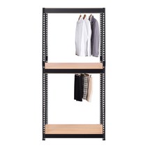 스피드랙 V2 행거 3단 + 봉 2p 900 x 600 x 2100 mm, 블랙(앵글)
