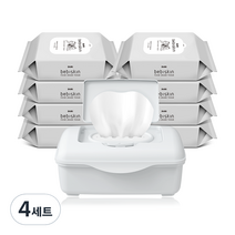 두리 베비스킨 생분해 비데 물티슈 리필 60매입 x 8p + 케이스, 4세트