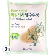 우리존 비정제 사탕수수당, 5kg, 3개
