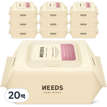 니즈 핑크 저자극 엠보싱 유아물티슈 캡형, 120매입, 20팩