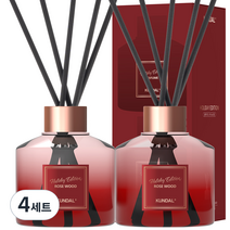 쿤달 퍼퓸 디퓨저 홀리데이 에디션 200ml 2개 + 섬유스틱 14개, 로즈우드, 4세트