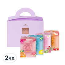 아워티 쟈뎅 올더타임 아워티 퍼플 선물세트, 2세트, 레몬 얼그레이 티 + 오렌지 자몽 블랙티 + 핑크 리치 캐모마일 티 + 딸기 피치 루이보스 티