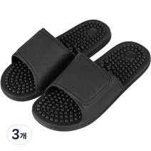 바디공식 지압슬리퍼, 블랙, 3개