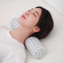 집콕 베개 바이오비드폼, 체크 소라, 1개