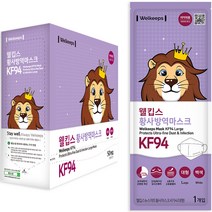웰킵스 황사 방역 마스크 대형 KF94, 50개입, 1개, 화이트