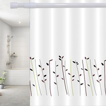 썬데코 패브릭 방수 샤워커튼 들꽃 + 커튼링 12p + 샤워봉 6호, 1세트