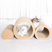 건우코리아 고양이 스크래쳐 터널 3종 세트, 브라운, 1세트