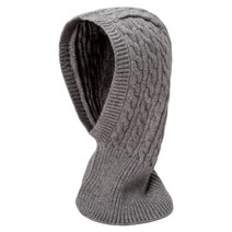 소프트홀릭 바라클라바 니트 넥워머 후드, 멜란지그레이