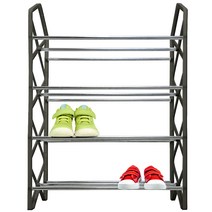 엘엘리빙 미니 신발 정리 거치대 4단, 블랙, 1개