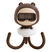 듀이노 유모차 선풍기 DN-SF02 곰, Brown, 1개