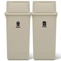 라이피스트 컬러빈 분리수거함 60L, 베이지, 2개