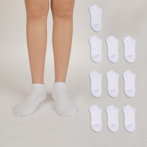 노디자인 여성용 무지 스니커즈 발목 양말 10족 세트