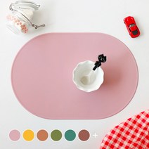 에이드엘 슬림 실리콘 테이블매트 캡슐 2p, 가로 386mm x 세로 262mm x 두께 1.8mm, 인디핑크