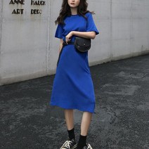 큐랑 여성용 폴리 롱 데일리 원피스