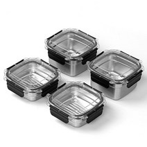 오쿠 클린스텐 밀폐용기 500ml x 2p + 700ml x 2p 세트, 1세트