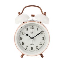 오리엔트 OWC 무소음 스노우엔틱 트윈벨알람 탁상시계 OTM1588W, 혼합 색상