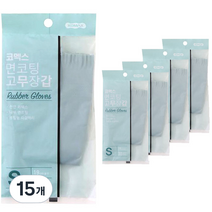 코멕스 프리미엄 마이사이즈 면코팅 고무장갑 양손 세트, 민트, 소(S), 15개