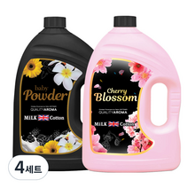 밀크코튼 고농축 퍼퓸 섬유유연제 파우더 3.06L + 벚꽃에디션 3.06L, 4세트