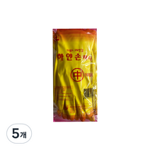 하얀손 미니 고무장갑 중, 노랑, 중(M), 5개