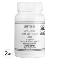 라이프토콜 활성 엽산 1000 60정, 2개, 18g