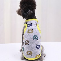 딩동펫 강아지옷 폴링 나시 티셔츠, 옐로우