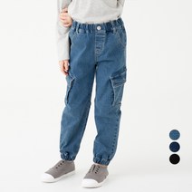 롤리트리 아동 카고 데님 조거 팬츠