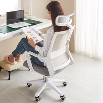 다니카 로엠 헤드형 화이트 체어 OLHD-888W, 그레이