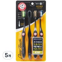 암앤해머 딥터치 베이킹 소다모 칫솔 4종 세트, 4개입, 5개