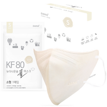 다나마스크 뉴다나온숨 쿨마스크 소형 KF80, 30개입, 1개, 연한황색